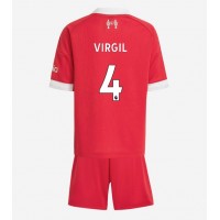 Liverpool Virgil van Dijk #4 Replika babykläder Hemmaställ Barn 2025-26 Kortärmad (+ korta byxor)